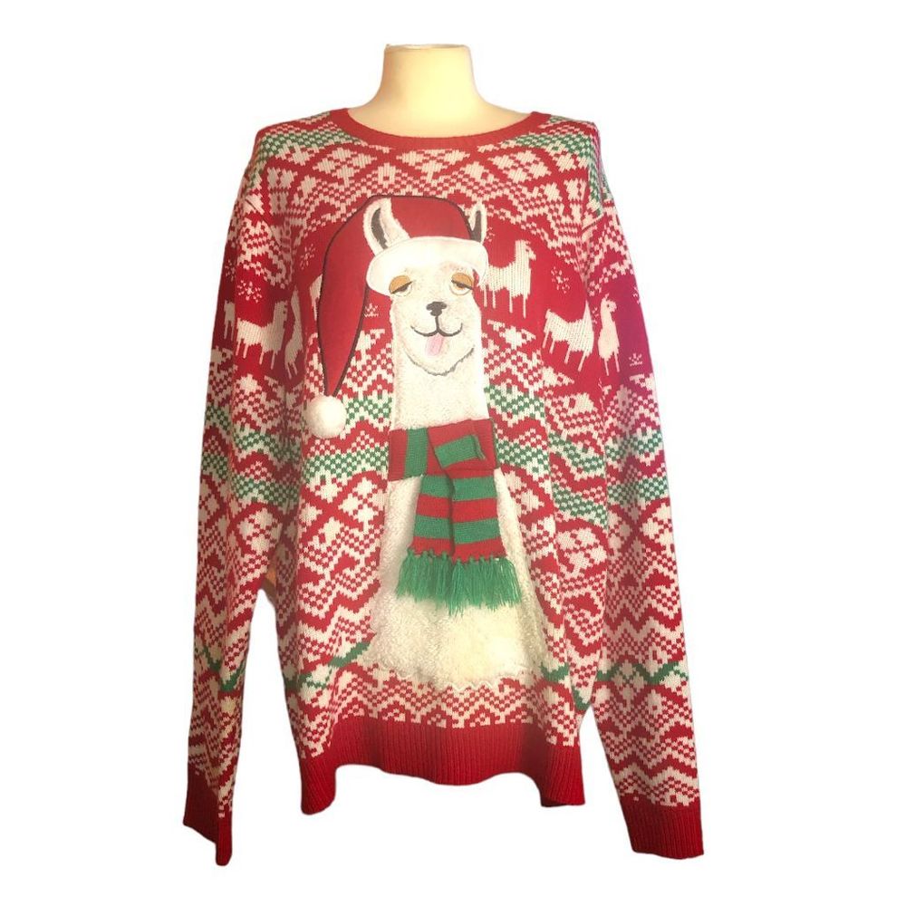 Ugly Christmas sweater llamas, Mens XL